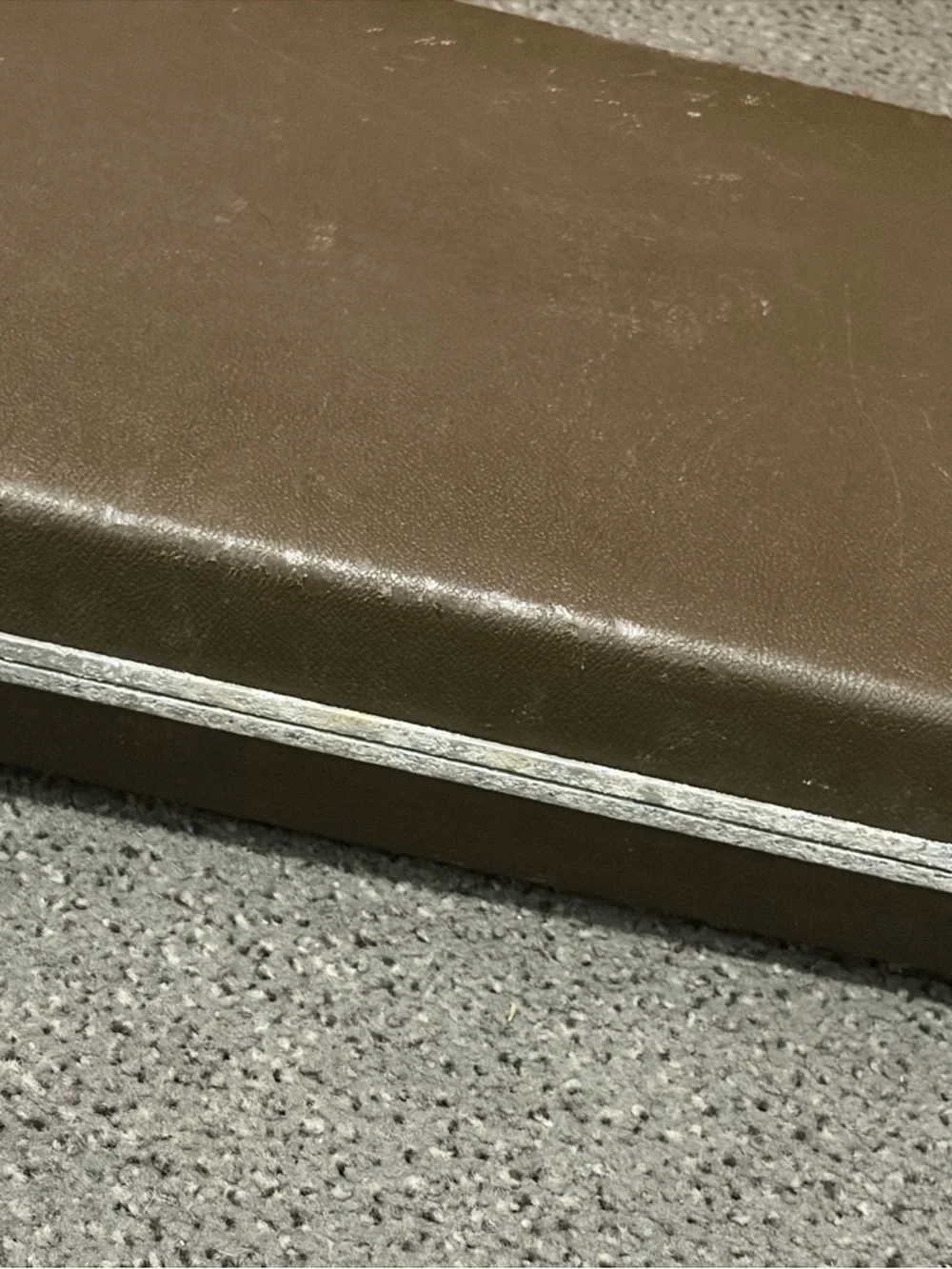 Brown & Silver Hard-Sided Briefcase with Brown Interior